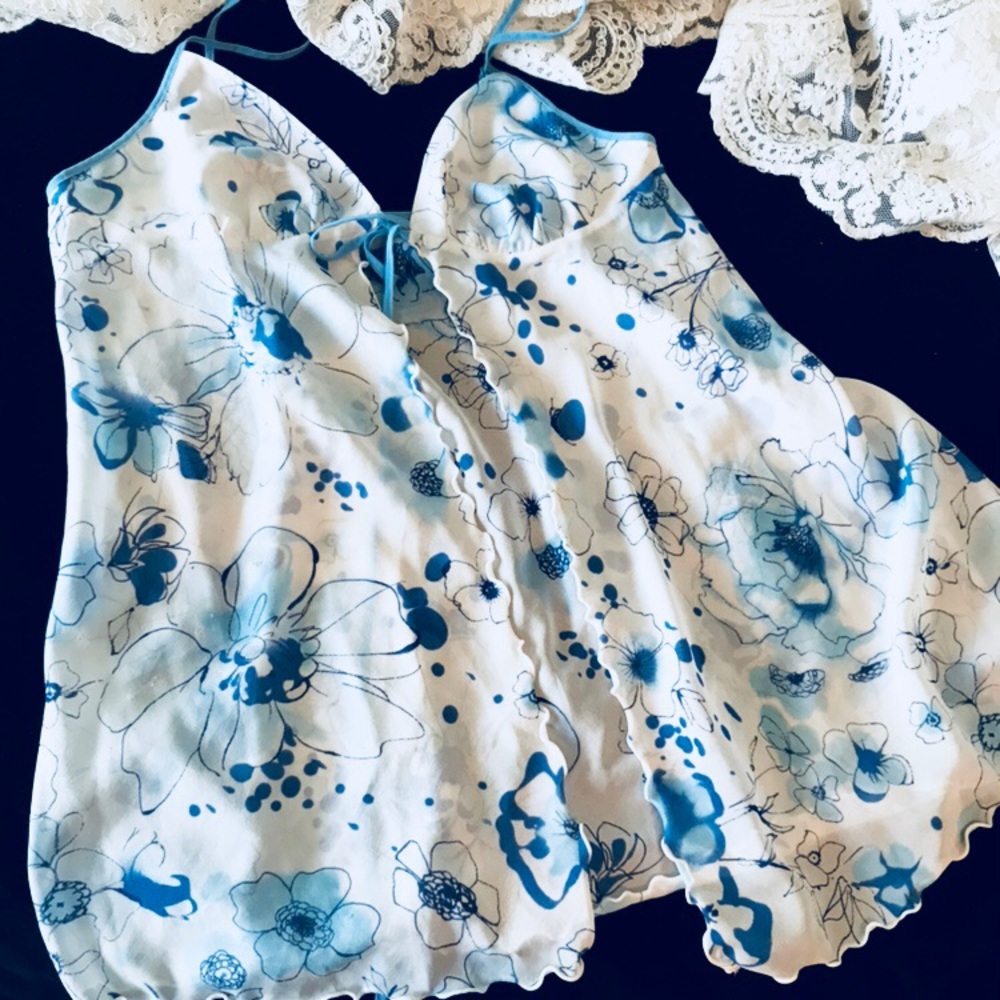 Blue and white sheer nightie
